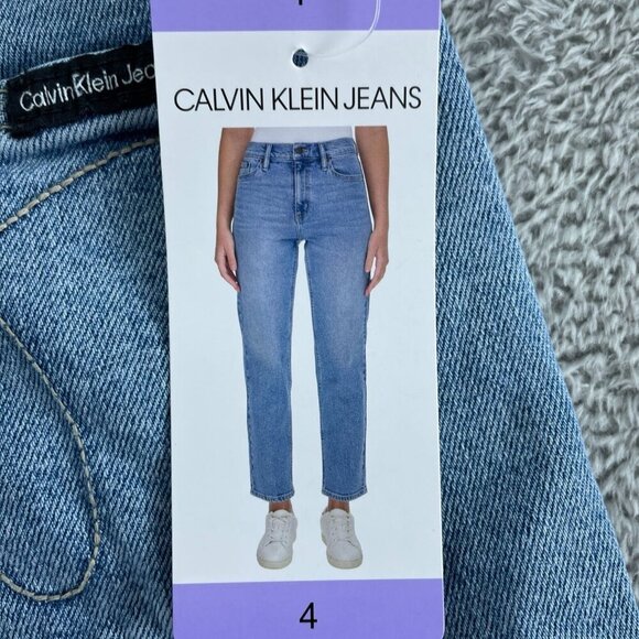 Calvin Klein Womens Straight Leg Blue Jeans Size 4 Denim Casual NWT 5775 - Picture 4 of 10